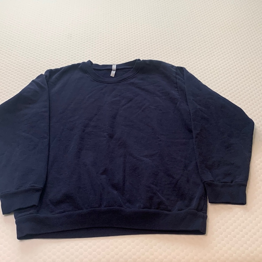 Los Angeles Apparel kids crewneck sweater navy blue long sleeve warm top - Picture 2 of 5